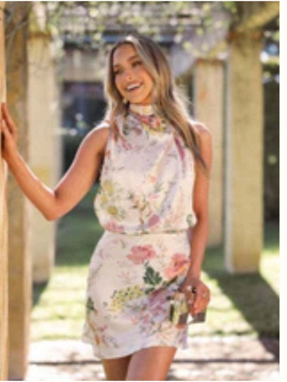 Petal & Pup Floral Mini Dress in White and Pink